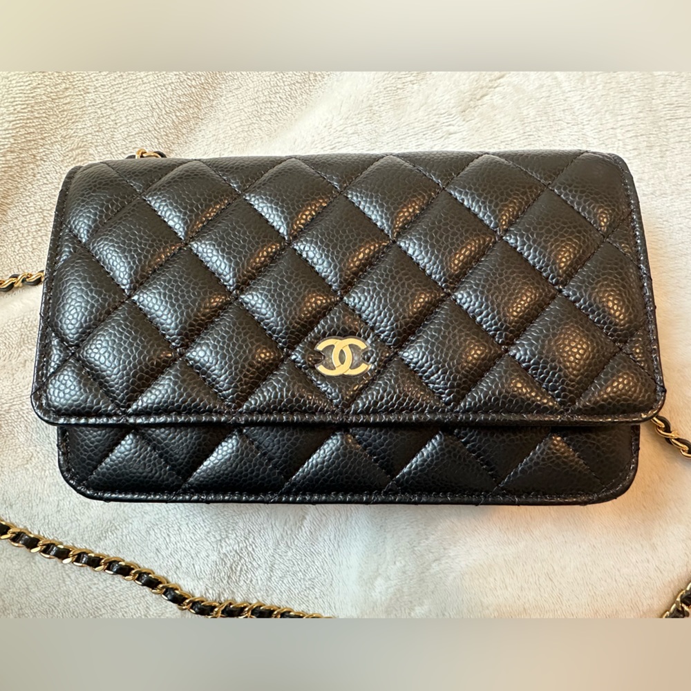 Full Set Chanel Wallet on Chain with Gold Hardware - Microchip (2022)